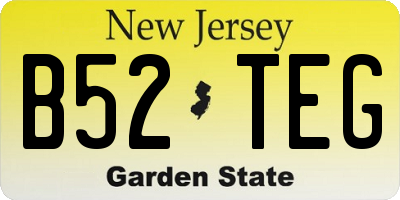NJ license plate B52TEG