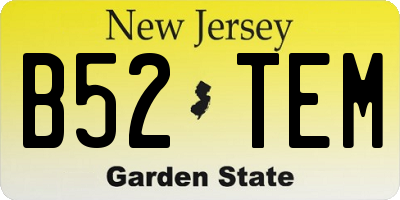 NJ license plate B52TEM