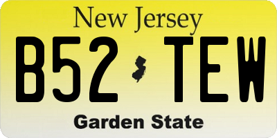 NJ license plate B52TEW