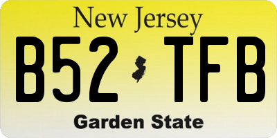 NJ license plate B52TFB