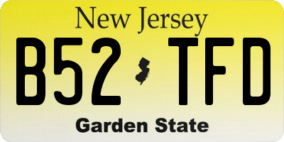 NJ license plate B52TFD