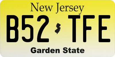 NJ license plate B52TFE