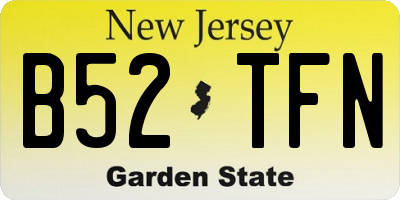 NJ license plate B52TFN