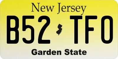 NJ license plate B52TFO