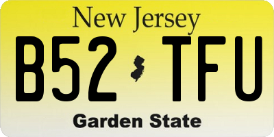 NJ license plate B52TFU