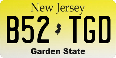 NJ license plate B52TGD