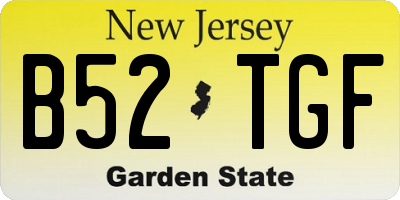 NJ license plate B52TGF