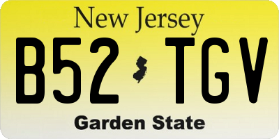 NJ license plate B52TGV