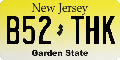 NJ license plate B52THK