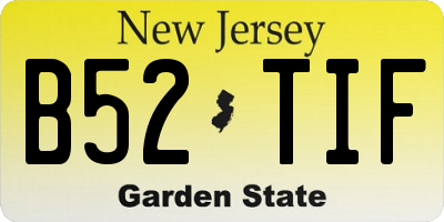 NJ license plate B52TIF