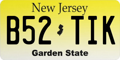 NJ license plate B52TIK