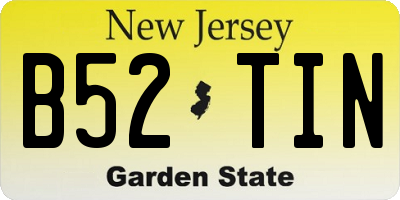 NJ license plate B52TIN