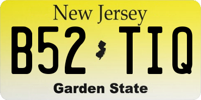 NJ license plate B52TIQ