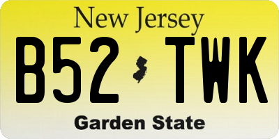 NJ license plate B52TWK