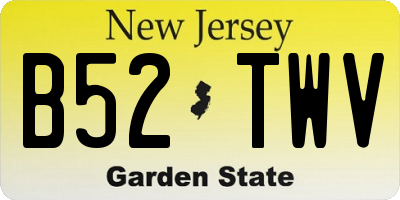 NJ license plate B52TWV