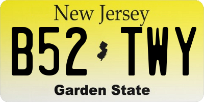 NJ license plate B52TWY