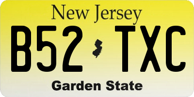 NJ license plate B52TXC