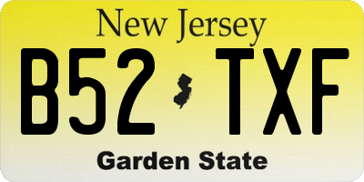 NJ license plate B52TXF