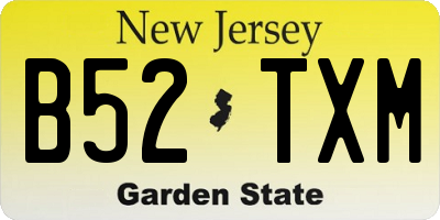 NJ license plate B52TXM