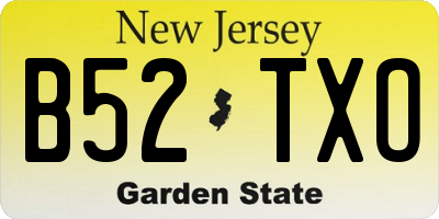NJ license plate B52TXO