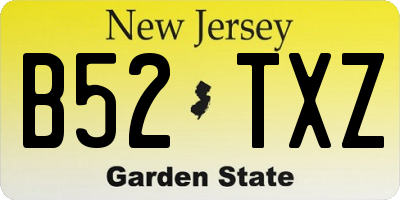 NJ license plate B52TXZ