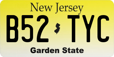 NJ license plate B52TYC