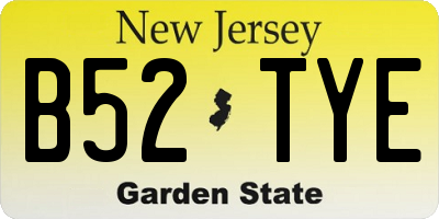 NJ license plate B52TYE
