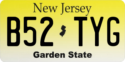 NJ license plate B52TYG
