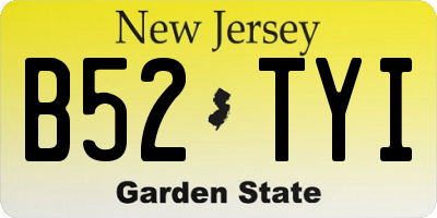 NJ license plate B52TYI