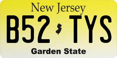 NJ license plate B52TYS