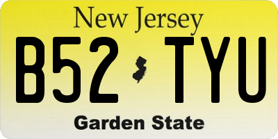 NJ license plate B52TYU