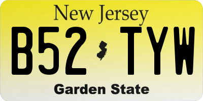 NJ license plate B52TYW