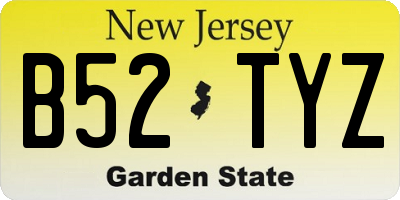 NJ license plate B52TYZ