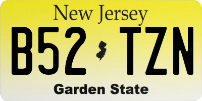 NJ license plate B52TZN