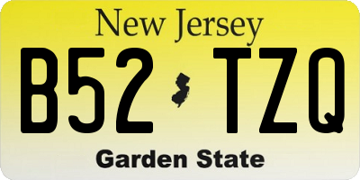 NJ license plate B52TZQ