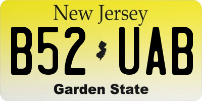 NJ license plate B52UAB