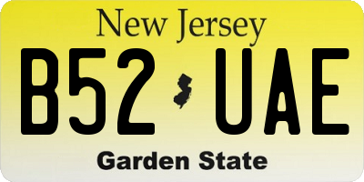 NJ license plate B52UAE