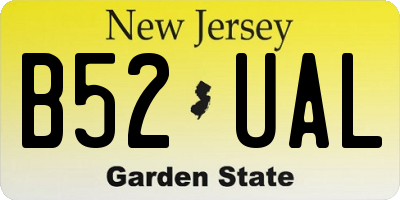 NJ license plate B52UAL