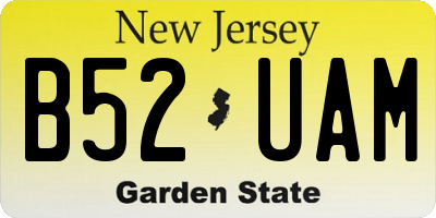 NJ license plate B52UAM
