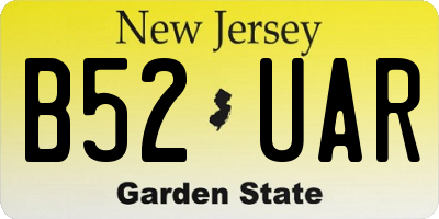 NJ license plate B52UAR