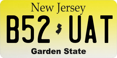 NJ license plate B52UAT