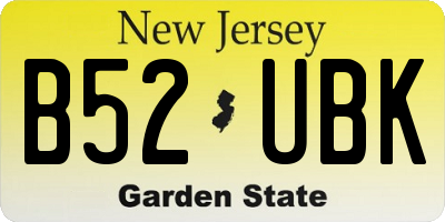 NJ license plate B52UBK