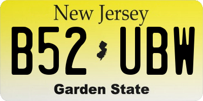 NJ license plate B52UBW