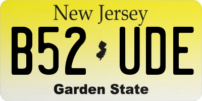 NJ license plate B52UDE