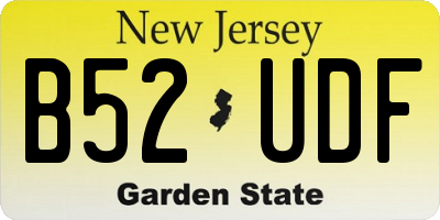 NJ license plate B52UDF