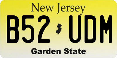NJ license plate B52UDM