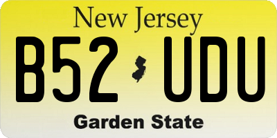 NJ license plate B52UDU