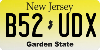 NJ license plate B52UDX