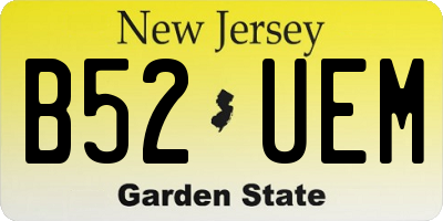 NJ license plate B52UEM