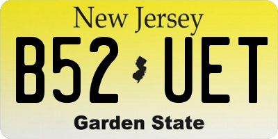 NJ license plate B52UET